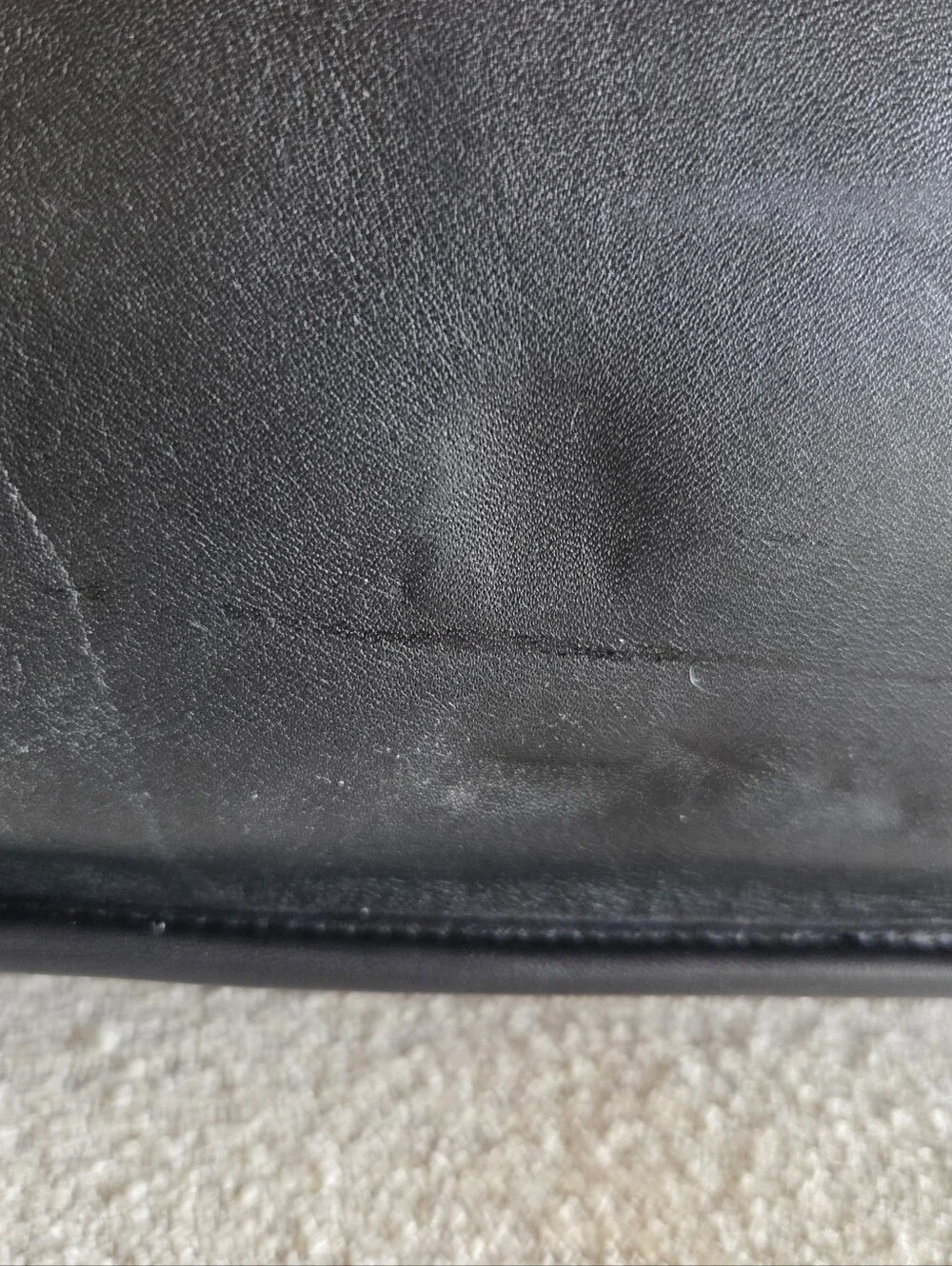 Coach Black Leather Laptop Briefcase with Gold Hardware and Removable Strap